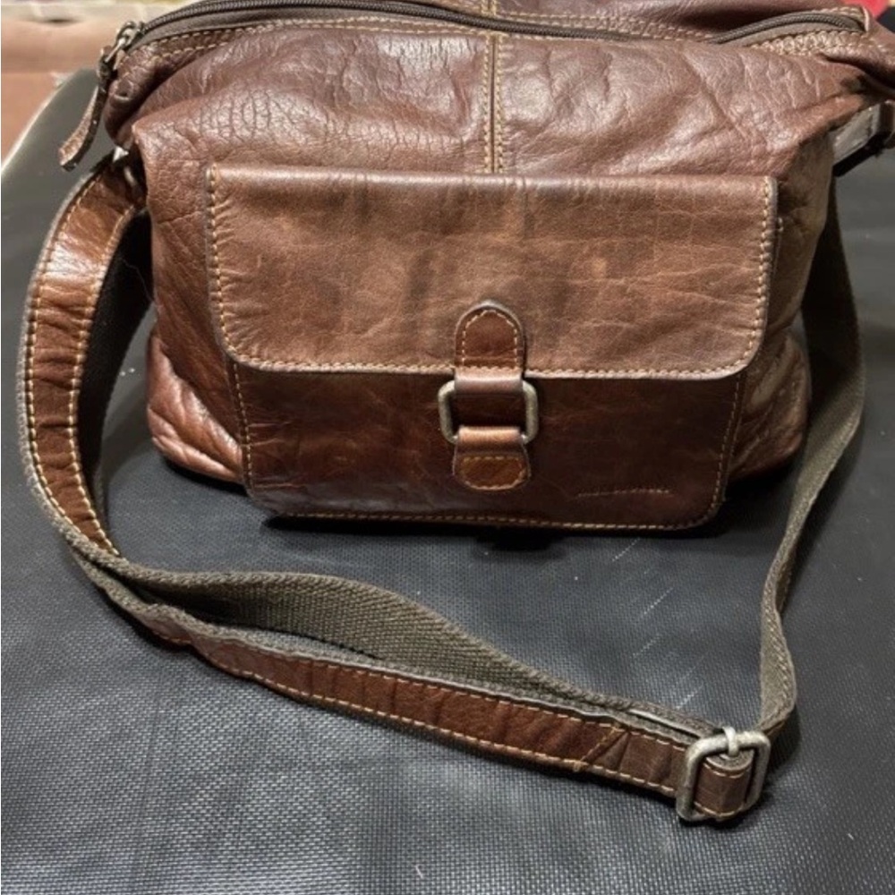 Jack Georges Brown Leather Crossbody Bag - Picture 8 of 9